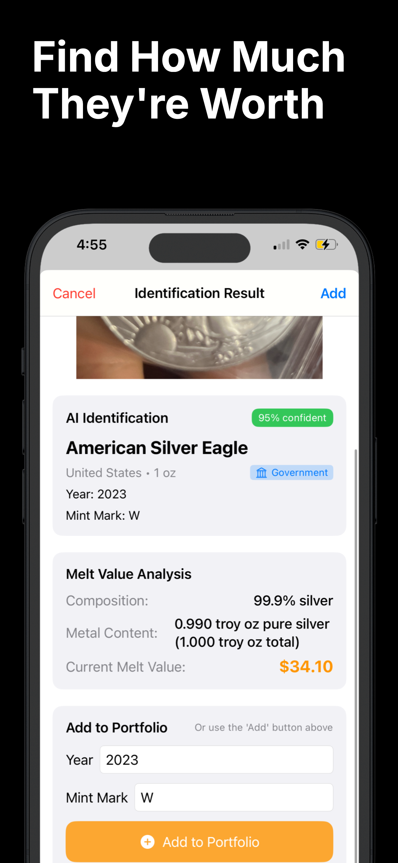 Coin Value Identifier App - Coin Detection Results