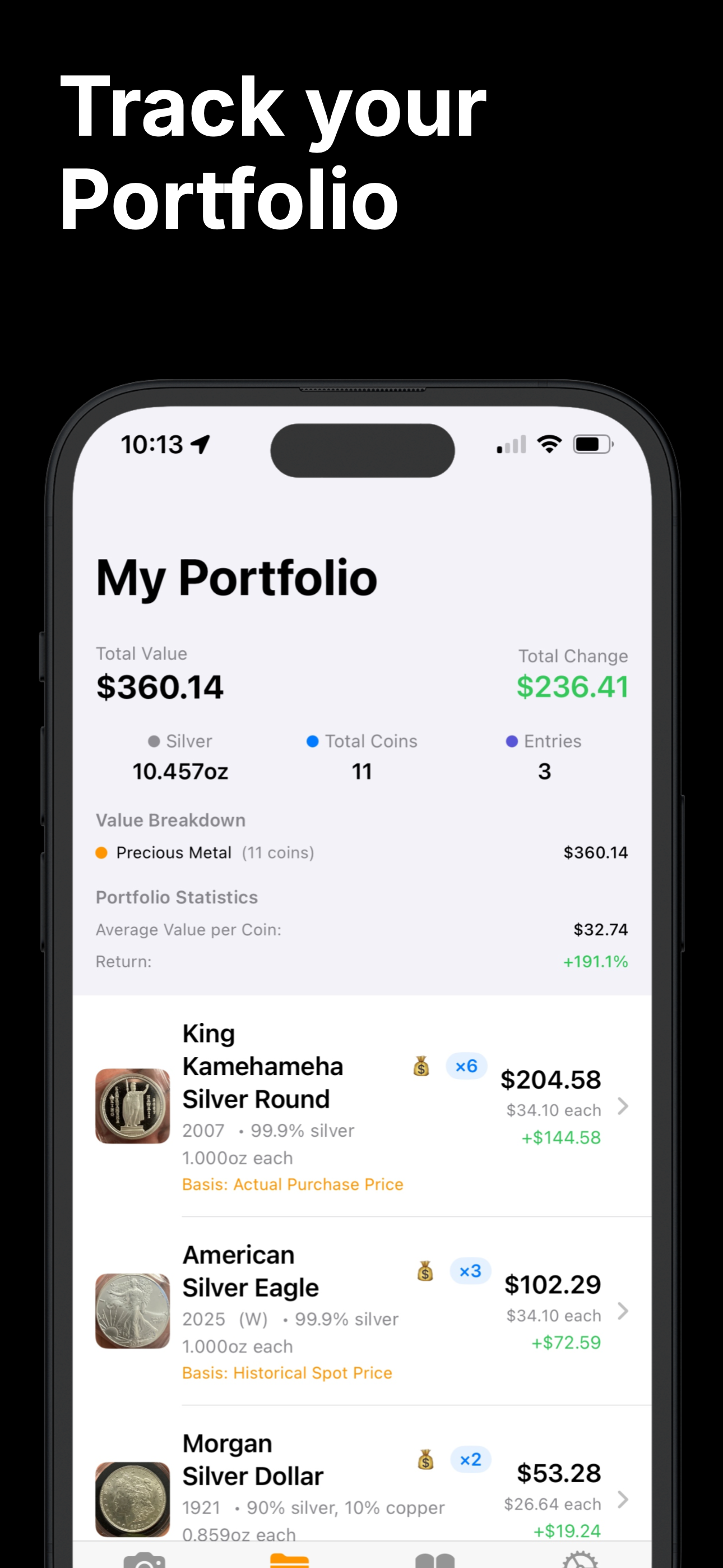Coin Value Identifier App - Coin Details Screen