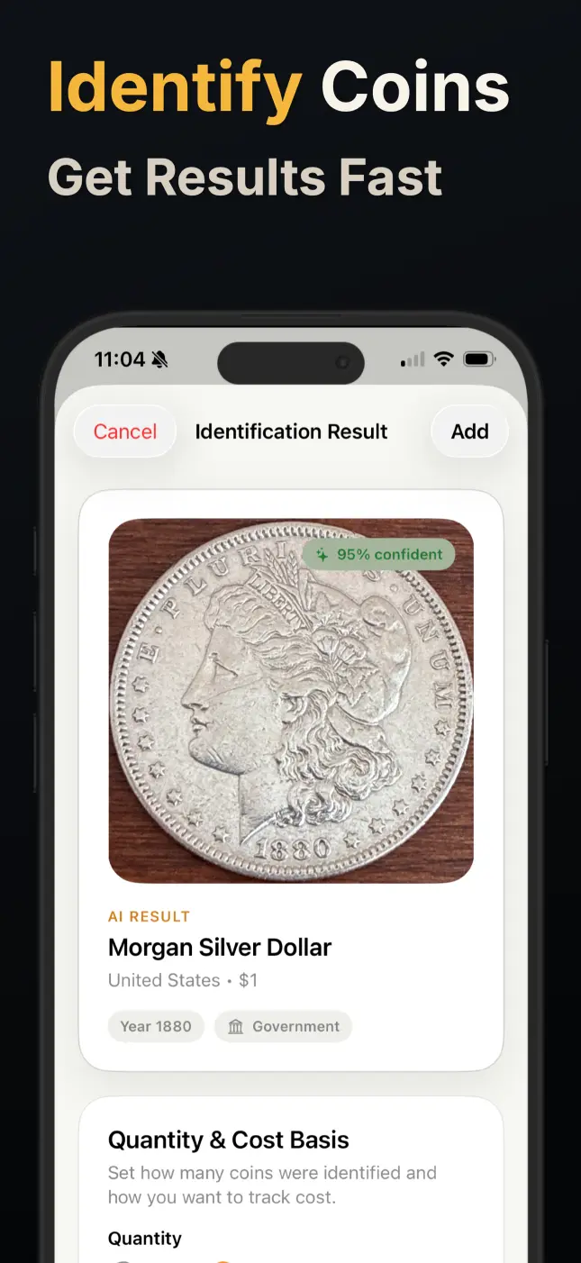Coin Value Identifier App - Coin Details Screen